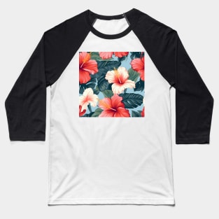 Hibiscus Flowers Pattern 18 Baseball T-Shirt